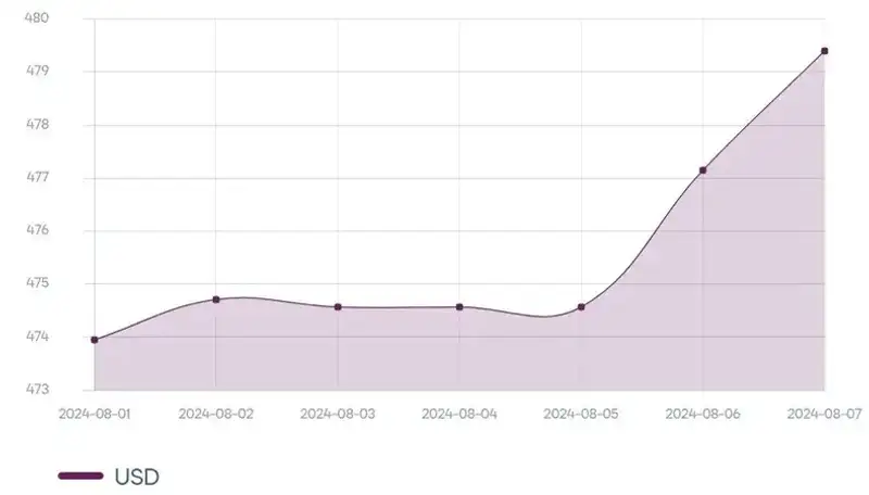 Доллар ғана емес: тамыз айының басынан бері қандай шетел валюталары қымбаттады, сурет - Zakon.kz жаңалық 07.08.2024 14:11