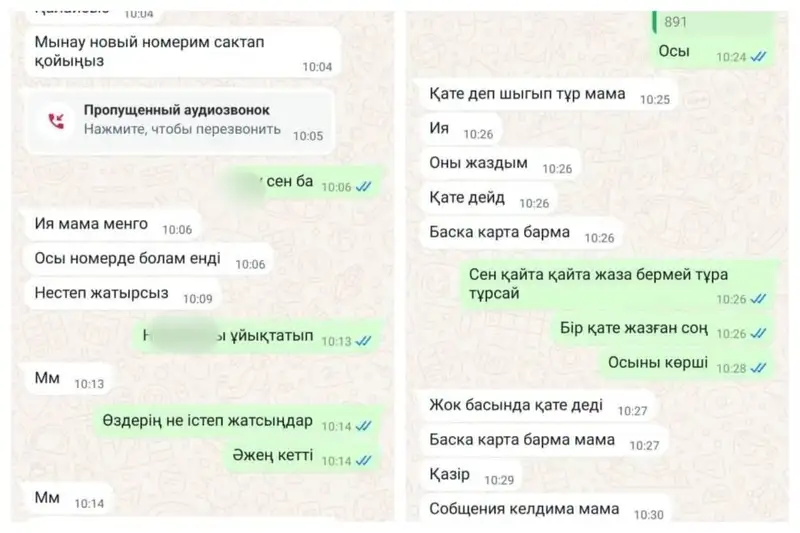 WhatsApp арқылы алаяқтық: "балаларына" ақша аударған ата-аналар сан соғып қалды , сурет - Zakon.kz жаңалық 14.11.2024 13:18