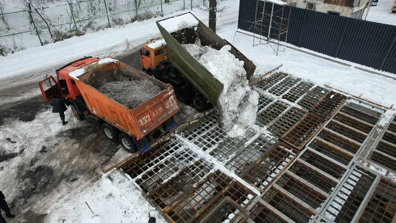 Алматыда қуаттылығы тәулігіне 1200 текше метрге дейінгі алғашқы қар еріту пункті іске қосылды