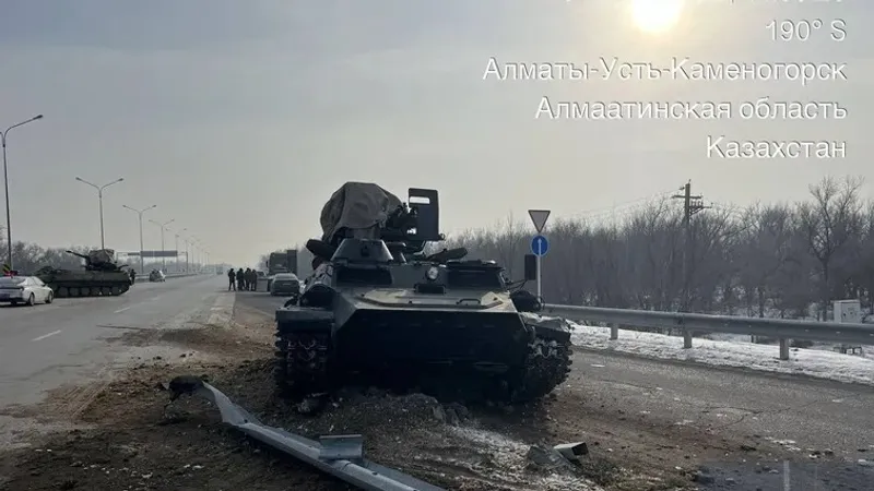 Қапшағай тас жолында тағы бір ЖКО орын алды: бұл жолы әскери техниканың қатысуымен