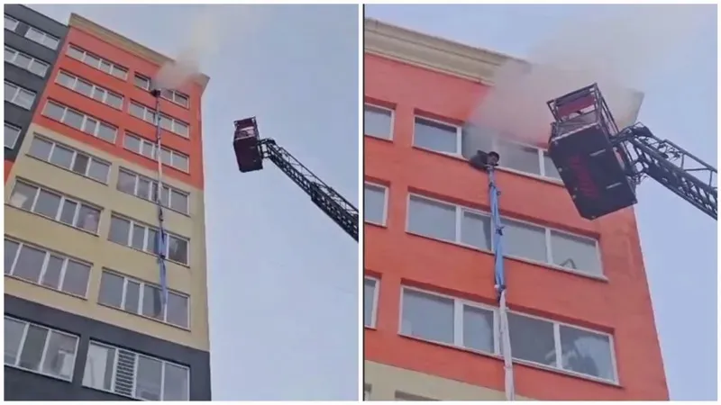 Елордалық өрттен аман қалу үшін жаймаларды бір-біріне байлап тоғызыншы қабаттан түспек болды , сурет - Zakon.kz жаңалық 12.02.2025 11:51