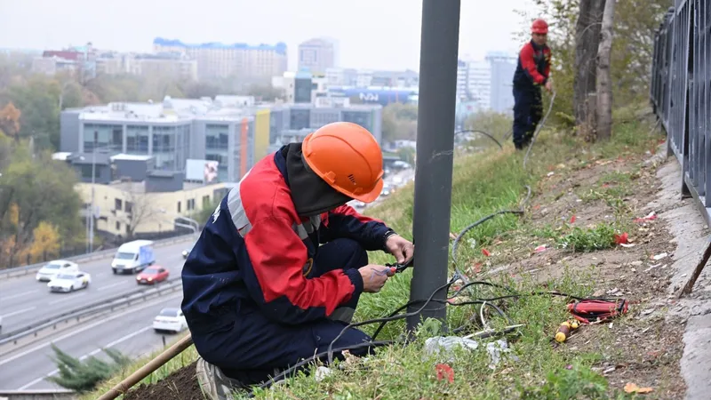 Көлеңкесіз жарық: Алматыда жасыл аймақтардағы шамдар жаңартылып жатыр