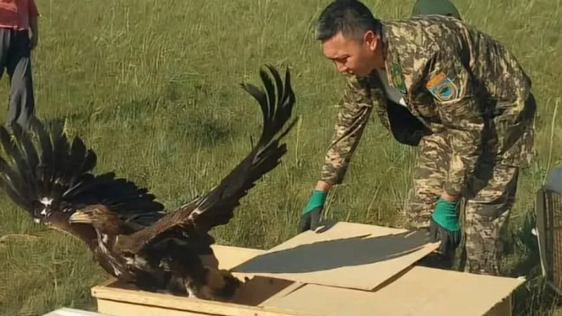 Жетісу өңірінде табиғат аясына бүркіттер ұшырылды