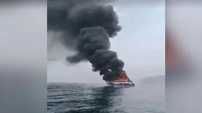 Жапон теңізінде туристер мінген катамаран өртенді: куәгерлер желіге оқиғаның бейнесін жүктеуде, сурет - Zakon.kz жаңалық 29.06.2025 16:16