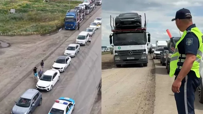 Ресеймен арадағы шекарада көлік кептелісі туындады: Қазақстан полициясы үндеу жасады