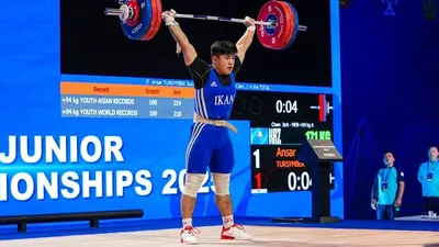 Аңсар Тұрсынбек, ауыр атлетикадан Азия чемпионаты, жасөспірімдер мен жастар арасындағы, күміс медаль , сурет - Zakon.kz жаңалық 09.07.2025 18:53