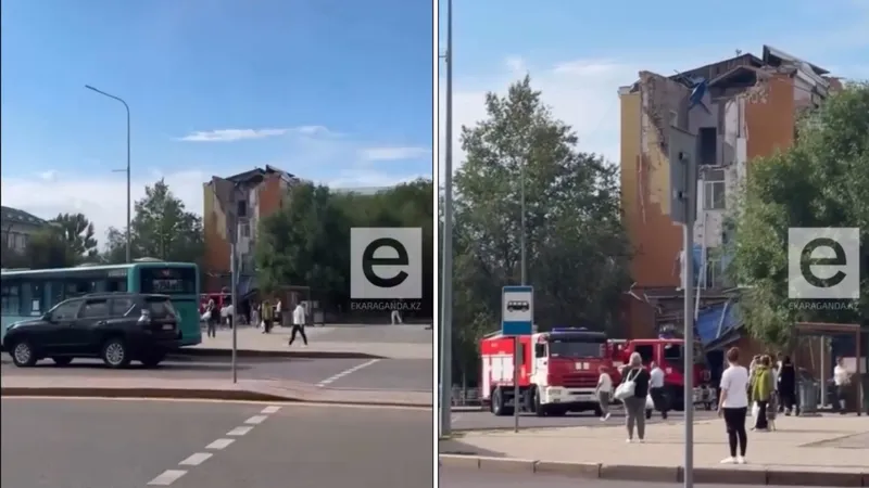 Қарағандыда төрт қабатты ғимараттың бір бөлігі опырылып құлады