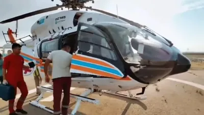 Тікұшақ, медициналық көмек, Қаламқас кен орыны, жол апаты, екі адам , сурет - Zakon.kz жаңалық 10.08.2025 11:19