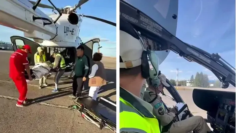 Өлім аузындағы зейнеткер Ақтоғай ауданынан Павлодарға тікұшақпен шұғыл жеткізілді