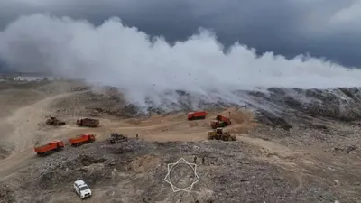 Апта бойы жалғасқан қоқыс полигонындағы ірі өрт толық өшірілді, сурет - Zakon.kz жаңалық 22.09.2025 12:52