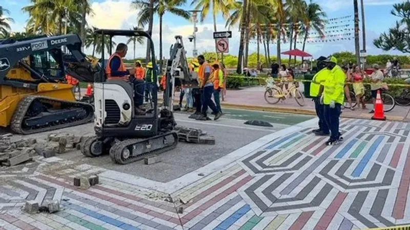 Америкада арнайы техника түрлі-түсті жаяу жүргіншілер өткелін бұзып тастады