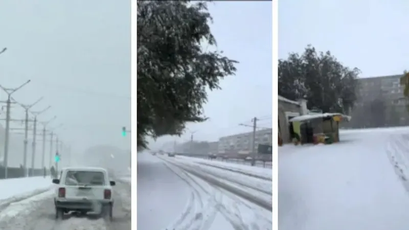 Павлодарға қалың қар түсті. Полиция көлік жүргізушілеріне жүгініп, мәлімдеме жасады