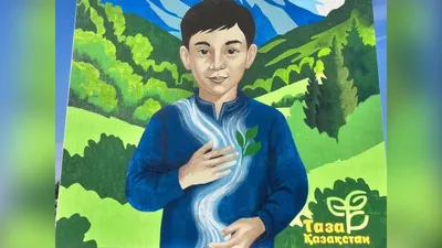 Мурал, Таза Қазақстан, Жетісу облысы, Республика күні, сурет - Zakon.kz жаңалық 28.10.2025 22:31