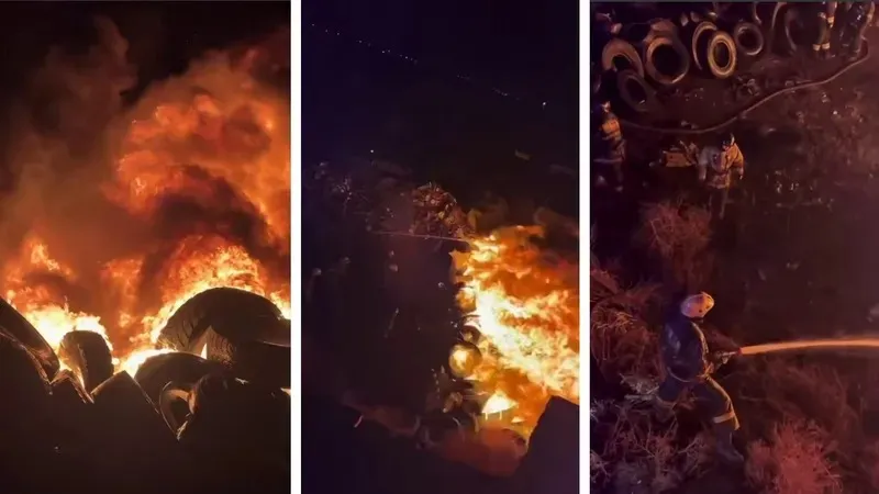 Теміртауда 290 шаршы метрдегі дөңгелектер жанып кетті