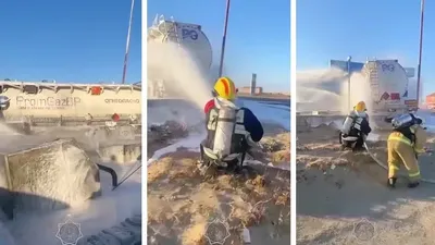 Өрт сөндіру, Атырау облысы, Құлсары, жанар-жағармай таситын көлік , сурет - Zakon.kz жаңалық 04.11.2025 18:15