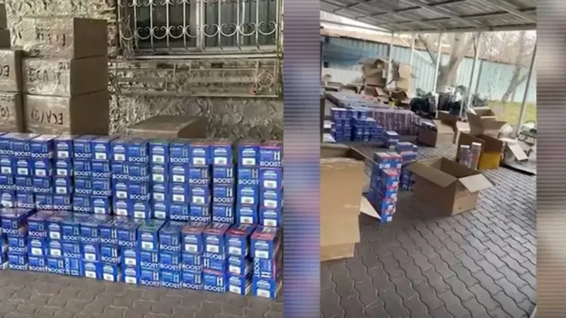Алматыда полицейлер ірі көлемде тыйым салынған темекі өнімдерін тәркіледі