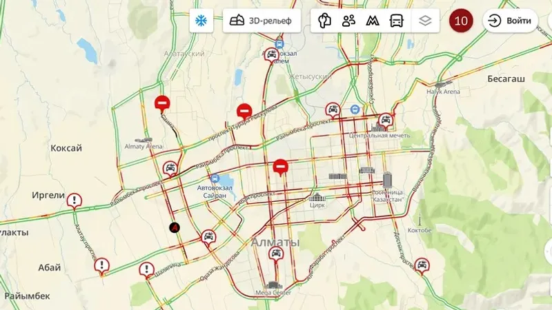 Көлік кептелісі, Алматы, көктайғақ, 10 желтоқсан, сурет - Zakon.kz жаңалық 10.12.2025 18:58