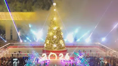 Алматының барлық ауданында жаңа жылдық шыршаның шамы бір уақытта жағылды, сурет - Zakon.kz жаңалық 18.12.2025 21:31