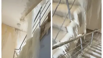 Мұз, Астана, На Водной-зеленом бульваре, элиталы, тұрғын үй кешені, мұзды үңгір, сурет - Zakon.kz жаңалық 27.01.2026 21:22