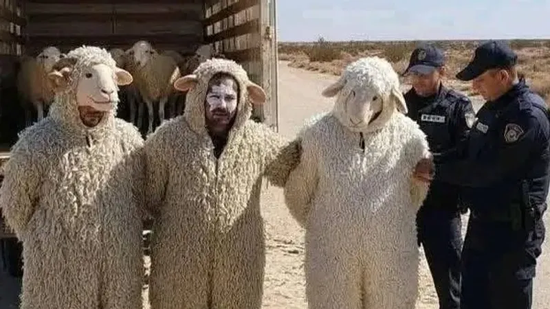 Қойдың кейпіне енген үш ер адам Алжирді заңсыз кесіп өтпек болған