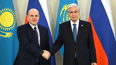 Президент Қасым-Жомарт Тоқаев елімізге жұмыс сапарымен келген Ресей Федерациясы Үкіметінің Төрағасы Михаил Мишустинмен кездесті., сурет - Zakon.kz жаңалық 26.03.2026 14:19
