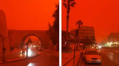 Грекия аралын қан-қызыл аспан жапты, сурет - Zakon.kz жаңалық 02.04.2026 12:12