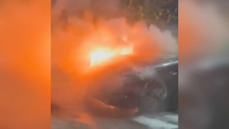 Алматыда полицейлер көліктен шыққан өртті дер кезінде сөндірді