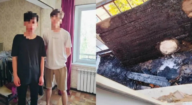 Қызылорда облысында полицейлер өрттен екі баланы аман алып қалды