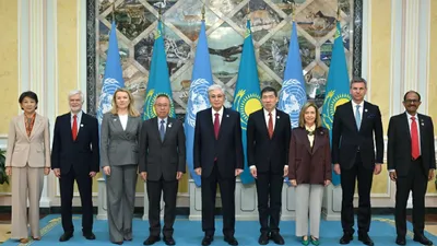 Қасым-Жомарт Тоқаев Біріккен Ұлттар Ұйымы-ның жоғары деңгейлі делегациясымен кездесті, деп хабарлайды Zakon.kz., сурет - Zakon.kz жаңалық 23.04.2026 13:07