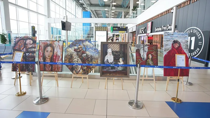 Алматы әуежайында заманауи өнер көрмесі ашылды
