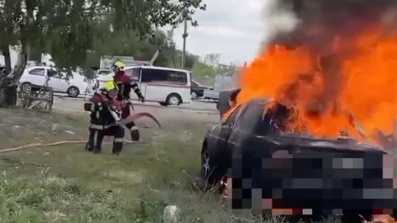 Астанада жеңіл автокөлік отқа оранды – видео, сурет - Zakon.kz жаңалық 05.07.2026 14:08