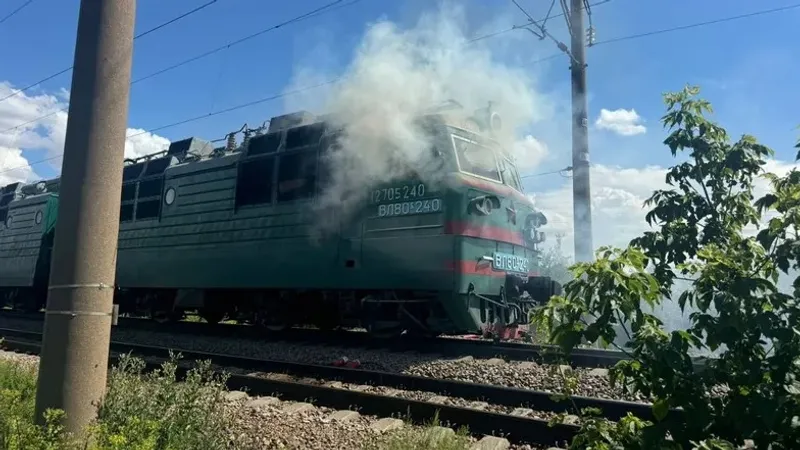 Өрт, Ақмола облысы, Аршалы, теміржол, жүк локомотиві  , сурет - Zakon.kz жаңалық 08.07.2026 18:59