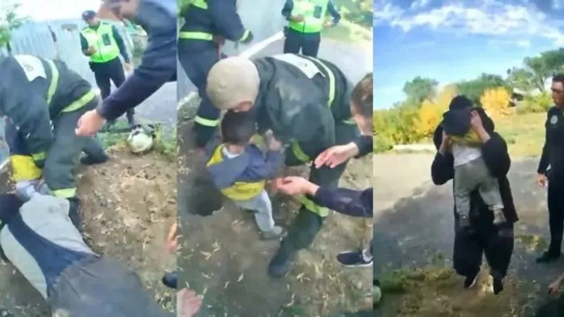 Қарағандыда бір жасар бала терең шұңқырға түсіп кетті