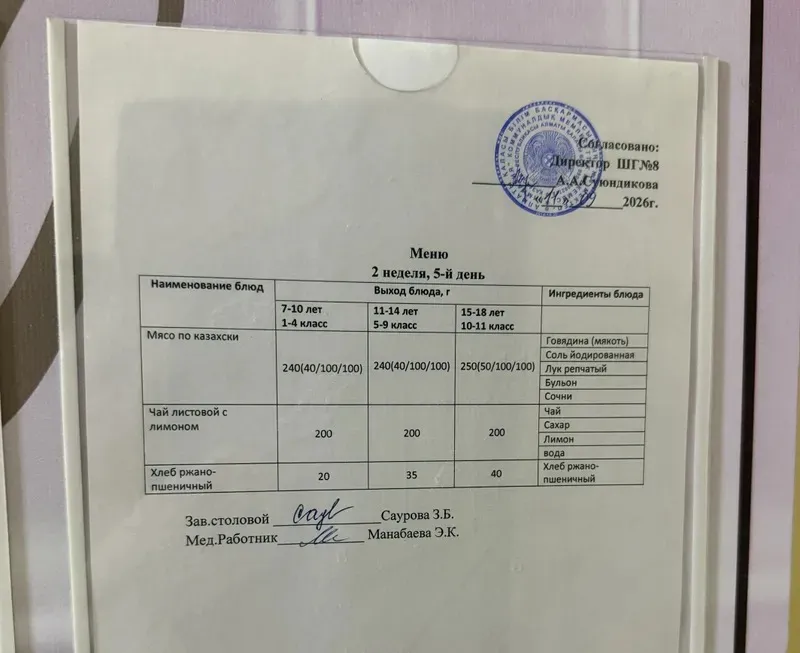 2026 жылы Қазақстан мектептерінде балаларға қандай тағам беріледі , сурет - Zakon.kz жаңалық 14.09.2026 14:52