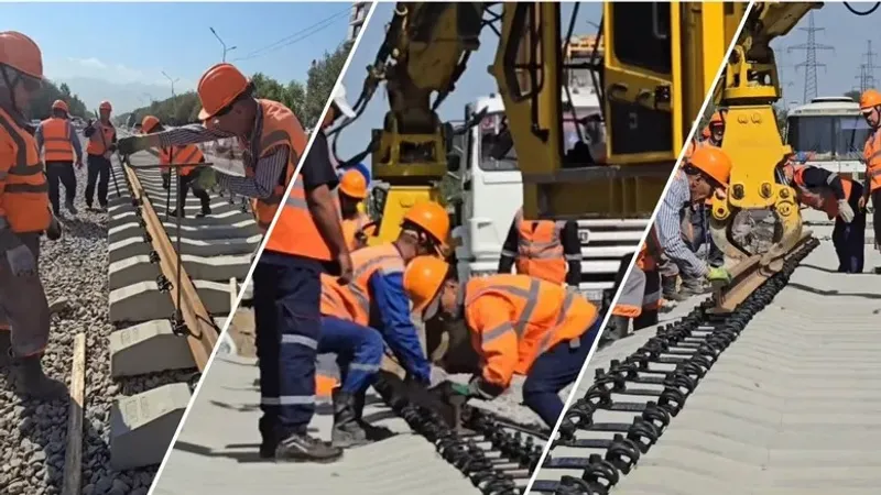 LRT, Алматы, рельс төсеу