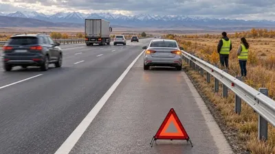 Қазақстанда автомагистральдің жол жиегінде тоқтаудың қауіпті екені ескертілді