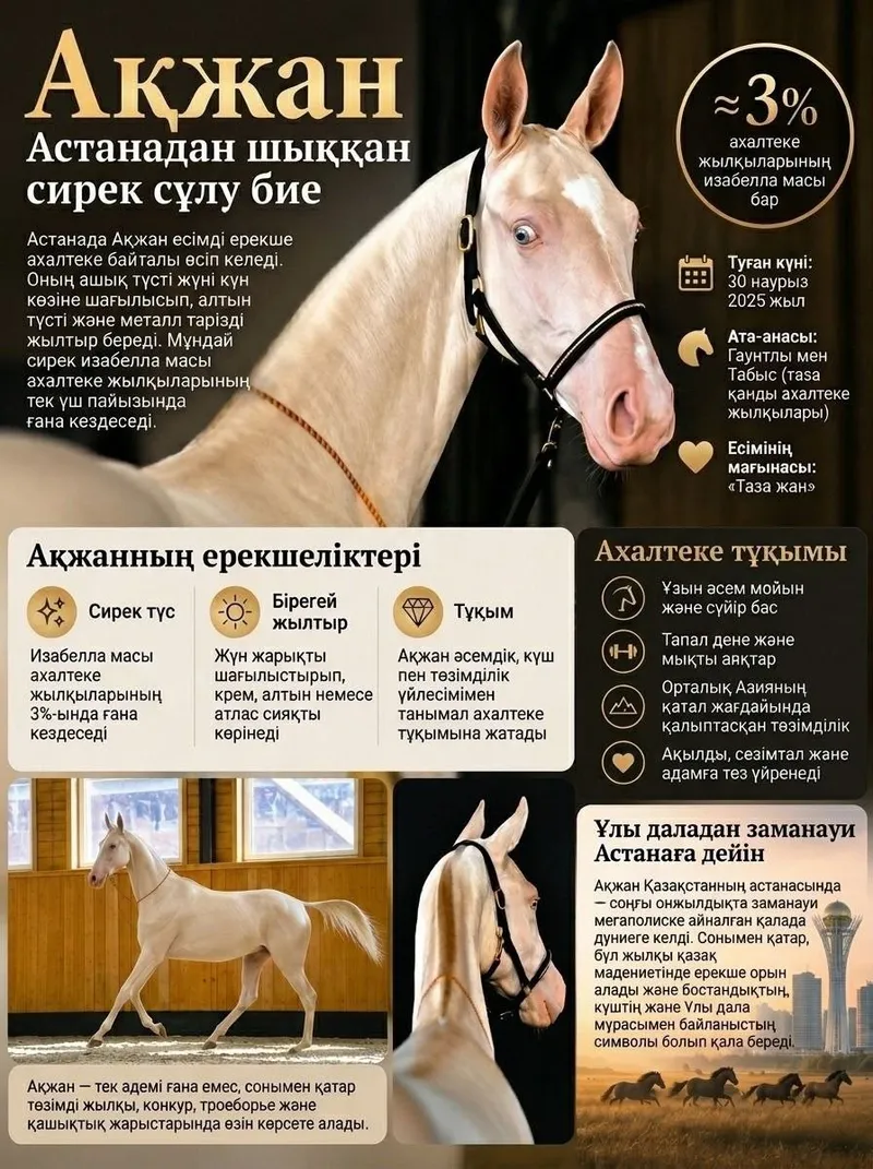 Ақжан, Астана, ақалтеке, бие, сурет - Zakon.kz жаңалық 21.10.2026 19:13